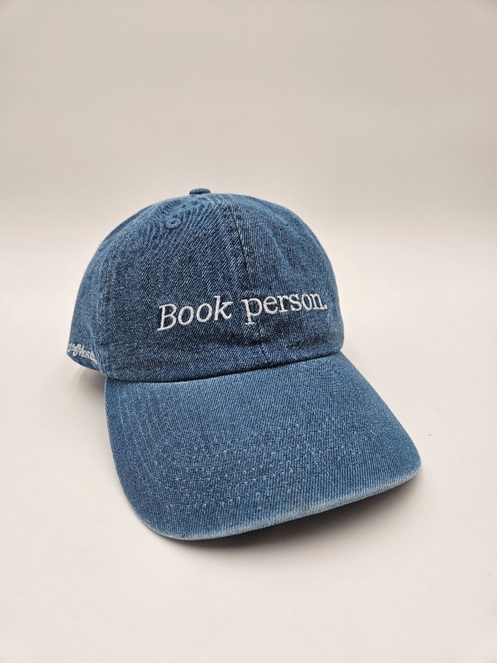 NWOT Book of the Month "Book Person." Baseball Hat - Blue Denim